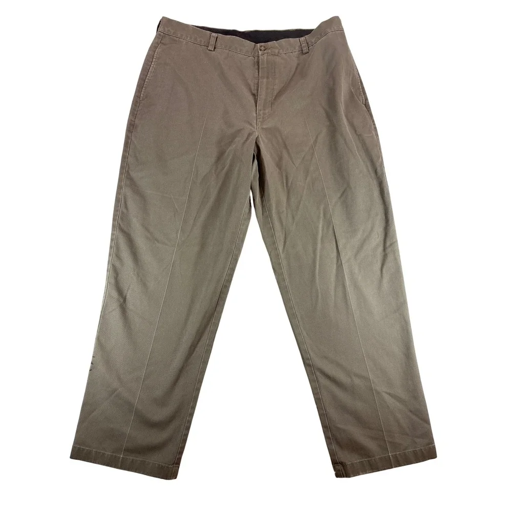 LL Bean Mens Double L Chinos Natural Fit Wrinkle Free Pants 38x30 Olive Khaki